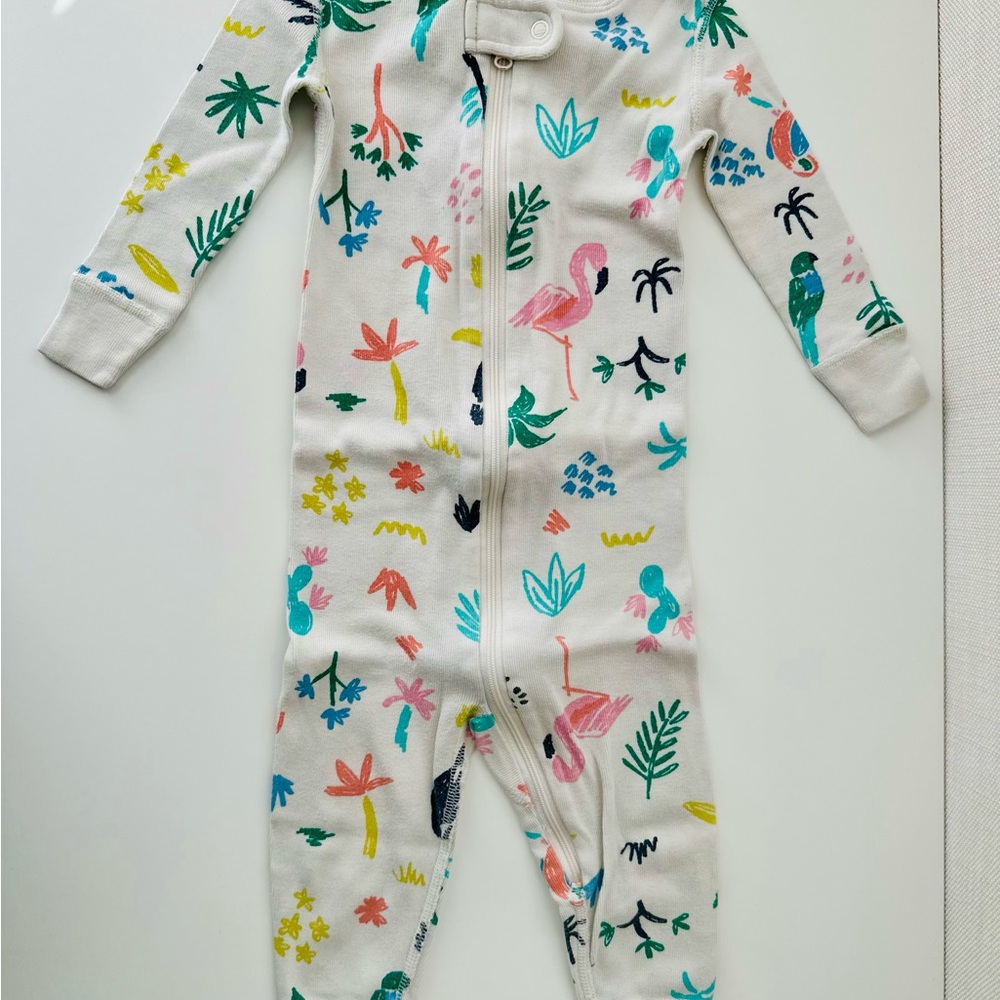 Hanna Andersson Tropical Flamingo Organic Cotton Zip Pajamas